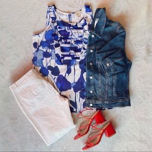 Floral Ruffle Tank Top Size 6